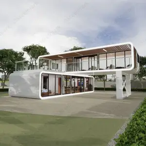 High Quality 20ft 40ft prefab pod full Furnished villa apple cabin house with kitchen/bathroom/bedroom