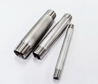 Wholesale Ambark AOL NPT BSP DN6*50-300mm Stainless Steel 201 304 316 Pipe Fittings Long Barrel Nipple Casting Smooth Surface