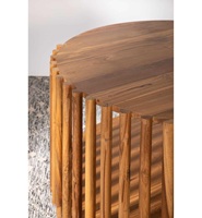 Table basse ronde moderne en bois massif avec rangement ouvert, hauteur réglable, couleurs personnalisables pour salon et usage hôtelier