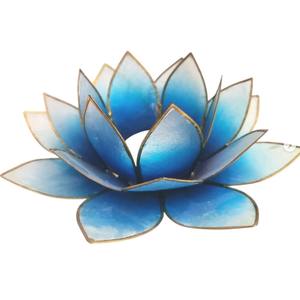 Handmade Capiz Shell Lotus Flower Tealight Candle Holder <b>Purple</b> Violet Chakra 7 Home <b>Decor</b> Table Centerpiece Gift On Sale - Product Image 6