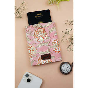 ปกหนังสือเดินทางผ้าแคนวาสทำมือ พิมพ์ลายบล็อกด้วยมือ ขนาด 15x10 ซม. - Product Image 1