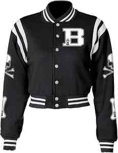 Veste de style baseball universitaire pour femmes High School Letterman Winter Crop Bomber Custom OEM ODM Coupe-vent Fabricant - Product Image 1