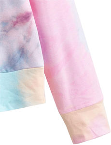 Pull à capuche en coton épais pour femmes couleur unie goutte épaule respirant Tie Dye Design lourd tricoté hiver avant - Product Image 4
