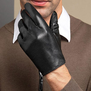 Gants de moto en cuir pour homme, sur mesure, de haute qualité, respirants, doublés de laine, coupe-vent, chauds, pour l'extérieur - Product Image 6