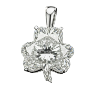 Idées de cadeaux de Noël en argent sterling 925 pour maman, papa, femme, mari, pendentifs et breloques en diamant personnalisés uniques, bijoux fins, trèfle - Product Image 1