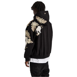 Conjunto de 2 Piezas Unisex de Felpa de Algodón Grueso con Bordado, Descuento por Volumen, Personalizado, Corte Holgado, Sudadera con Capucha y Pantalones Deportivos - Product Image 3