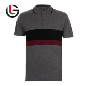 100% tela de LICRA de algodón orgánico gris oscuro multicolor transpirable de talla grande Casual liso impreso Golf para Polo camiseta para hombres - Product Image 1