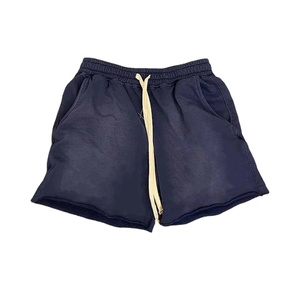 Pantalones Cortos Casuales de Algodón French Terry para Hombre, Estilo 2026, Hechos a Medida, con Bordado Desgastado, Lavado Ácido, Diseño Sólido con Bajo sin Rematar - Product Image 5