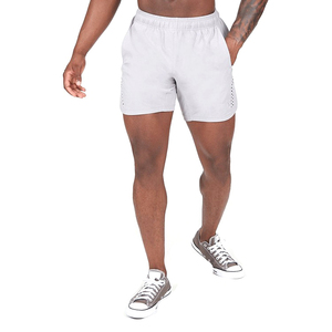 Pantalones cortos de gimnasio de LICRA de verano personalizados para hombres, pantalones cortos informales para fitness, culturismo, patrón sólido, bolsillo, venta al por mayor, ocio al aire libre, teñido liso - Product Image 1