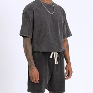 Estilo caliente Unisex ácido lavado Camiseta cómoda 100% algodón camiseta hombres holgado ácido lavado 250 GMS logotipo personalizado camiseta para hombres - Product Image 5