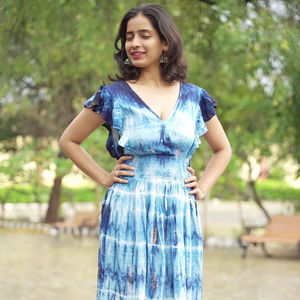 โบฮีเมียนลายดอกไม้สำหรับผู้หญิงชุดเดรสเดินชายหาดไซส์ใหญ่พิเศษเป็นมิตรต่อสิ่งแวดล้อม - Product Image 1