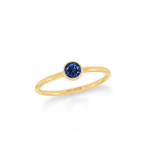 Anillo Minimalista de Diseño Hecho a Mano con Engaste de Cianita Natural Chapado en Oro de 18K - Regalo para Ella, Anillo Apilable para Fiesta - Product Image 2