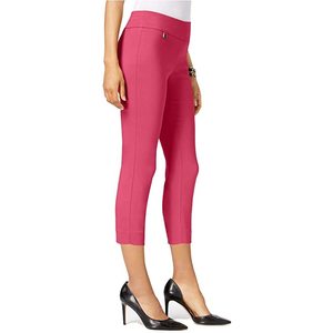 Pantaloni Capri Rosa da Donna Alfani, Taglia Petite, a Vita Alta con Controllo Pancia, Stile a Matita, Antirughe, Taglia 2P - Product Image 1