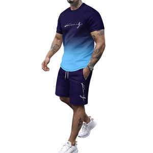 Survêtement surdimensionné 2 pièces pour hommes Short & Shirts tenue de sport athlétique pour hommes respirant séchage rapide vêtements de sport décontractés ensemble d'été - Product Image 6
