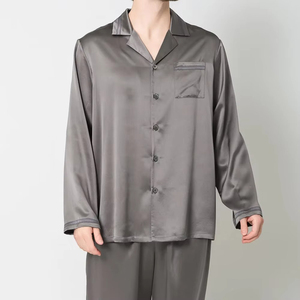 Ensemble de pyjama pour homme en satin de soie 100% de luxe, respirant, taille plus, best-seller, vêtements de nuit - Product Image 4