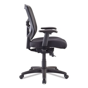 Alera Elusion Series ALEEL42BME10B Chaise de bureau ergonomique à dossier moyen pivotant/inclinable en maille noire - Product Image 3