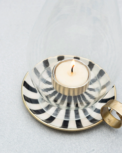 Abat-jour en verre transparent thermo-résistant personnalisable surface lisse en forme de boule support votif décoration de table de noël bougie en métal - Product Image 3