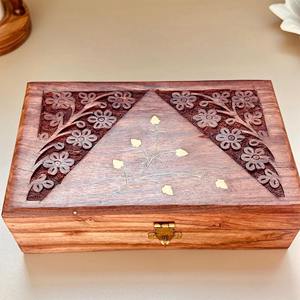 Wooden Rectangular Jewelry <b>Box</b> Designer Sleek Storage Piece Adds Luxury And Functionality To Dressing Table Or <b>Vanity</b> Setup - Product Image 4