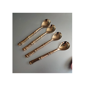 Manufacturer Brass Spoon <b>Gold</b> Flatware Set Tableware Elegant Dinnerware Eco Friendly Cutlery Set Best Price - Product Image 2