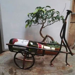 Élégant porte-bouteilles en fer avec rangement intégré, construction métallique durable pour la cuisine, la salle à manger, le bar et l'organisation de la maison - Product Image 1