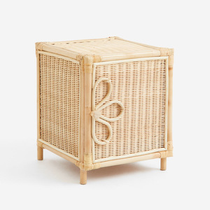 Armoire pour bébés en rotin naturel, armoire de rangement en tissu, motifs de signes de paix, commode en osier pour enfants - Product Image 3
