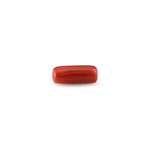 Coral Rojo Sintético de 4.95 Quilates, Gema Suelta de Alta Calidad Pulida a 8 mm, Blanco, Elegante y con Estilo - Product Image 1