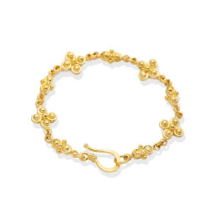 Diseño de flores Cadena chapada en oro de 22 quilates Diseño de cierre de gancho Plata de Ley 925 Pulsera hecha a mano turca al por mayor Joyería fina - Product Image 1