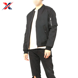 Blousons Bomber Homme en Toile de Qualité Supérieure à Col Montant, Imprimé Logo Personnalisé, Respirant, Fermeture Éclair Intégrale, Coupe-Vent, Teint Uni, Effet Gonflé - Product Image 1