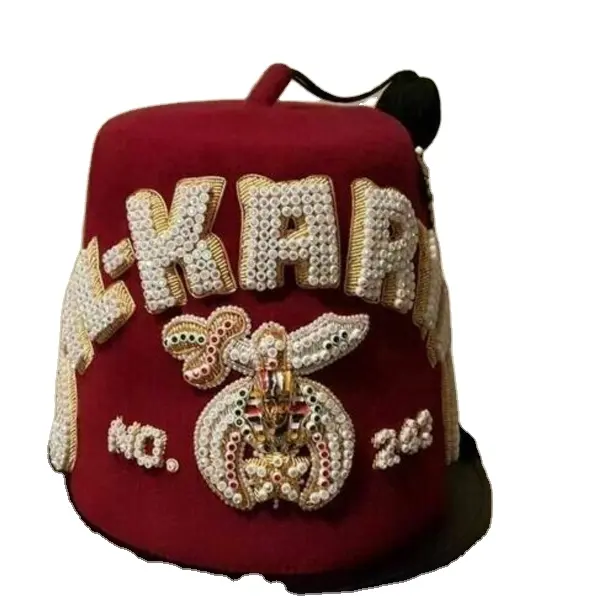 قبعة مجوهرات مقدسة للمسكونيين قبعة Fez مع شرابة طويلة قبعة دولار كلب عنابي مع شرابة مقدسة للمسكونيين 58 سم