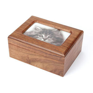 Urna conmemorativa para mascotas de estilo americano moderno, recuerdo de cenizas de gato y perro de alta calidad con marco de fotos de calidad, suministros funerarios - Product Image 1