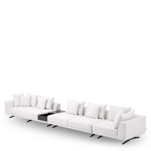 Avalon White Endless Extendable L-Shaped <b>Sofa</b> Convertible 3-Seater Living Room Furniture with Fabric <b>Sponge</b> Filling Stylish - Product Image 2