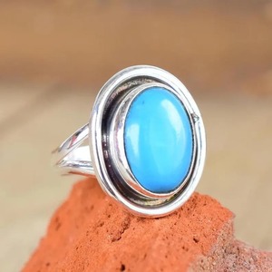 Joyería personalizada de Plata de Ley 925, anillo de regalo turquesa de Bella Durmiente Natural para mujeres y niñas, joyería de plata fina al por mayor - Product Image 2