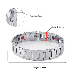 Gelang magnetik terapi kesehatan pria wanita, perhiasan tangan terapi penyembuhan magnetik Stainless Steel - Product Image 3