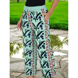 Handmade Embroidered Boho Harem Pants <b>Unique</b> Hippie Lounge Pajamas with Breathable Features Festival <b>Gift</b> <b>for</b> <b>Her</b> - Product Image 1
