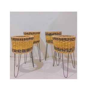 Handmade planters customized design decorative planters Rope weaved <b>wall</b> hanging planters wicker <b>flower</b> pots with stand - Product Image 1