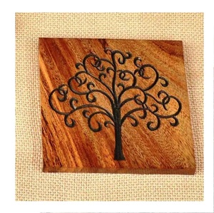 Posavasos decorativos de madera hechos a mano, ecológicos, para el hogar, bar, cocina, café, té, de madera - Product Image 4