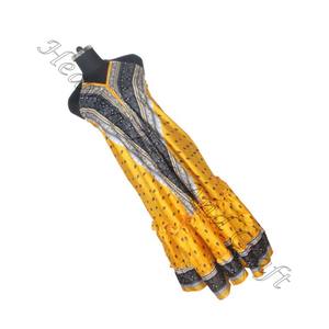 Nouveau bohème Vintage soie saree multicolore imprimé longue robe d'été avec Sexy sans manches indien et pakistanais vêtements Offre Spéciale - Product Image 3