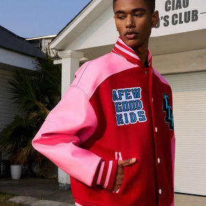 Logotipo personalizado apliques Chenille bordado béisbol lana mezcla Letterman Varsity chaqueta con mangas de cuero fabricante - Product Image 2