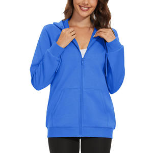 Couleur personnalisée coton tricoté polaire sweats à capuche hommes fermeture éclair imprimé automne sweats à capuche pour femmes sweats à capuche vierges - Product Image 3