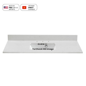 Nv235 Carrara ánh sáng trắng tĩnh mạch thạch anh phòng tắm Vanity bàn thạch anh đá phiến - Product Image 3
