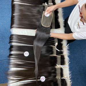 Haute qualité 100% cheveux humains vierges vietnamiens bruts pour fermeture frontale en dentelle couleur naturelle Remy cheveux Texture droite naturelle - Product Image 1