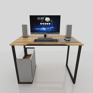 SFBVT003- 1mx60cmx75cm <b>Computer</b> <b>Desk</b> with CPU Rack High Quality Rubberwood and Iron <b>Stand</b> - Product Image 2