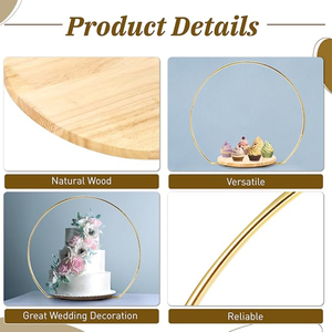 2024 nueva llegada soporte de pastel de arco decorativo de Metal de Color dorado para pastel Cupcake aperitivos postres Ideal para boda - Product Image 2