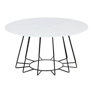 Metal Mesh Coffee <b>Table</b> With Glass Top Handmade Iron Center <b>Table</b> Iron Wire and <b>White</b> Glass Top Coffee <b>Table</b> for Livingroom - Product Image 1