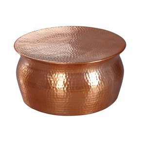 2025 Aluminium Hammered Coffee <b>Table</b> Home Decoration Most Selling <b>Round</b> Side <b>Table</b> Brown Color for Dining Room Decoration - Product Image 3