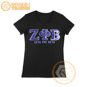 Camiseta de Algodón de Alta Calidad Personalizada al por Mayor de Zeta Phi Beta, Ropa de Hermandad para Mujer, Bordado Estampado para Todas las Temporadas - Product Image 4