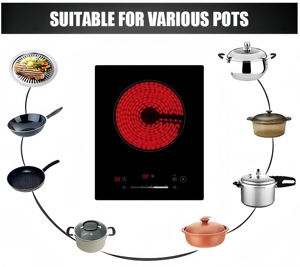 Estufa de cocina de inducción de 12 voltios superventas, cocina infrarroja individual con pantalla táctil adecuada <span class=keywords><strong>para</strong></span> <span class=keywords><strong>ollas</strong></span> múltiples - Product Image 5