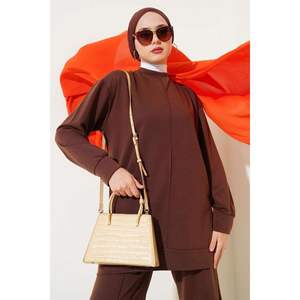 ชุด2ชิ้นพื้นฐานสีน้ำตาลมีกระเป๋าด้านหน้า - Product Image 4