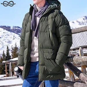 Manteau d'hiver long pour hommes, veste matelassée à capuche, parka chaude et résistante au froid pour les activités de plein air - Product Image 2