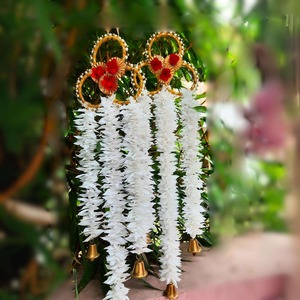 Flor de jazmín artificial Gota colgante con campanas para decoración de fondos de boda guirnaldas colgantes de pared para el hogar Diwali decoraciones - Product Image 3
